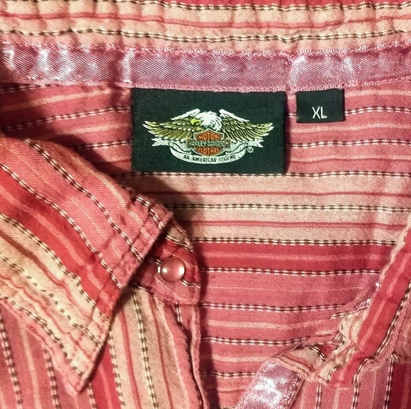 Harley Davidson vtg lightweight cotton button down shirt sz XL *D - Picture 5 of 8